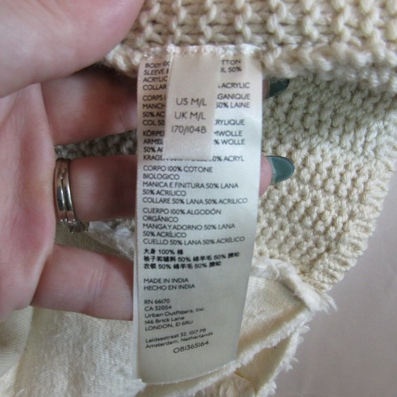 Free People Cream Knit Sweater Coat Mid Length Cardigan - Picture 3 of 12